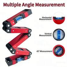 1pc Multi-Functional Folding Level Ruler, High Precision Multi-Angle Measurement, Suitable For Construction, Decoration, Carpentry, Angle Measurement - A - View 8