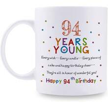 1pc 11oz 90th Birthday Ceramic Coffee Mug, Double-Sided Printed Reusable Cup, Microwave & Dishwasher , Suitable For Celebrating 90th Birthday For Men, Women, Elderly And Adults - Gift for a 94th Birthday - View 9