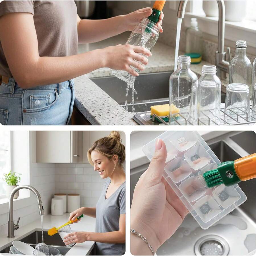 Cọ rửa cốc hình củ cà rốt - Cọ rửa bình sữa - Cọ rửa cốc đa năng cán dài dùng trong gia đình - Cọ rửa bình sữa - Cọ vệ sinh