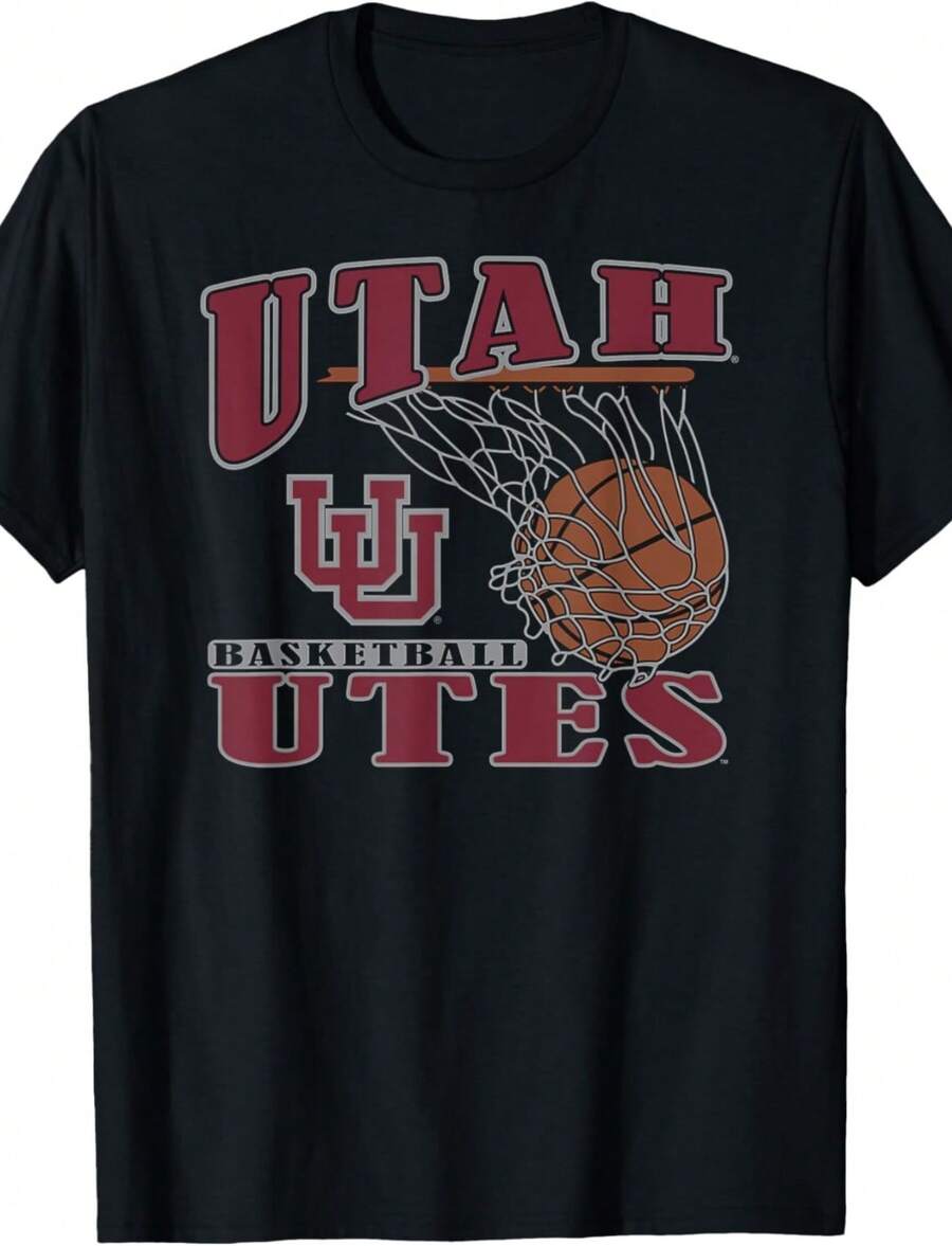 Utah Utes Basketball Vintage Lift Officially Licensed T-Shirt - Black - View 1
