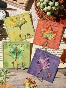 Retro Leaf Metal Vein Bookmark With High Appearance Quality. The Leaves Are Exquisite. It Is A Creative Gift Suitable For Students As A Reading Page Holder. - Multicolor - View 2