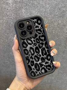 1个黑色和灰色豹纹酷炫图案手机壳，时尚眼镜泰迪熊图案，磨砂质感防震保护套，适用于 17 Pro Max/17 Pro/17/16 Pro Max/16 Pro/16/15/14/13/12/11/Pro/Pro Max/X/XR/XS/XS Max/7/8/Plus - 彩色 - 查看 4
