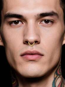 1 件装铰链式鼻环 20G 18G 16G 耳环 耳骨 鼻中隔 耳软骨环 女士身体穿孔唇环耳环。情人节礼物，妈妈礼物。 - 網狀水滴鼻環 - 查看 7