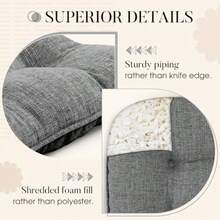 Basic Beyond - Cojines de silla para sillas de comedor paquete de 4 cojines de silla con lazos y respaldo antideslizante almohadillas para orejas de cocina de 15.5 x 15.5 pulgadas para sillas de - Gris oscuro - Ver 5