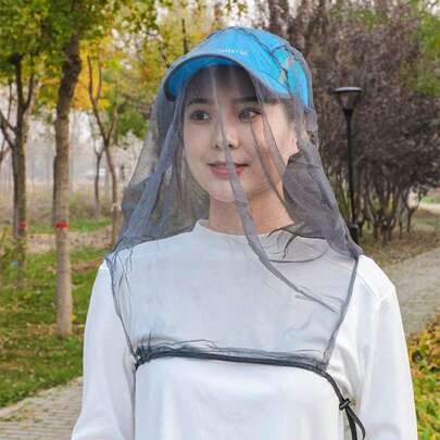Summer Anti-Mosquito Shawl Head Cover Face Mask Mesh Veil, Suitable For Outdoor, Garden, Farmland, Forest, Fishing, Beekeeping, Sun Protection