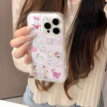 SANRIO Cartoon Pink  Cute Phone Case For 17 16 15 14 13 12 11 17 Pro Max Plus New Soft Cover - A - View 2