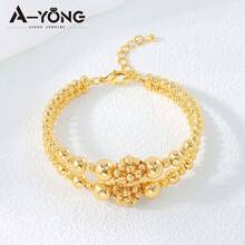 杜拜時尚 21K 鍍金阿拉伯新娘婚禮手鍊 中東尼日利亞女性復古派對金飾 - Beads Bracelet - 查看 18