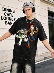 Disney Woody & Buzz   Printed Short Sleeve T-Shirt - màu đen - Xem 1