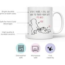 1 chiếc cốc kỷ niệm ngày cưới đôi 11oz, cốc cà phê 325ml, dành cho bạn trai và bạn gái, gốm sứ trắng, in hai mặt, dùng được trong lò vi sóng và máy rửa chén. - màu đen - Xem 2