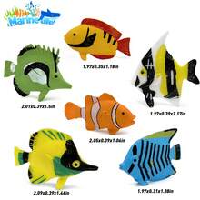Set de 12 piezas de mini peces tropicales, modelo del mundo marino de PVC sólido, que incluye decoraciones de peces de aguas profundas, modelo educativo del océano, adecuado para regalos de festivales infantiles, perfecto para la decoración de acuarios y recuerdos de fiesta - Multicolor - Ver 6