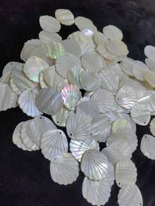 10 Pcs Natural Abalone Shell Pendants, Fan-Shaped Jewelry Making Materials, Shell Craft Accessories - Multicolor - View 1