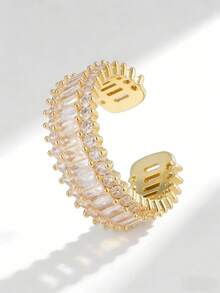 2026 European, American, Japanese, And Korean Fashion Unique Copper Inlaid Classic Women's Rings, Suitable For Women's Valentine's Day/Ramadan, Valentine's Day, Carnival, St. Patrick's Day, Cologne Carnival, And Spring School Opening - YR0816 - View 6