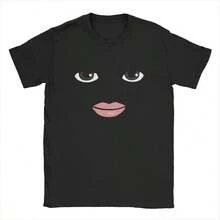 Round Neck Short Sleeve Clothing Summer Novelty Harajuku Streetwear Robot Robloxs Woman Face Game Tshirt Aesthetic Clothes 01 - màu đen - Xem 1
