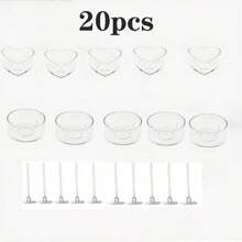 10 pièces Porte-bougie en plastique transparent résistant à la chaleur, convient pour la fabrication de bougies DIY - en forme de cœur et rond - très adapté pour Noël, les amateurs de bougies et la décoration de Noël pour les amateurs de lune DIY. - A - Voir 15