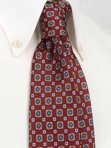 1 Men's Retro Printed Polyester Tie Handmade Fashion Abstract Geometric Patterns, Casual Hip-Hop Street Style, Small Floral Woven Tie. - Multicolor - View 11