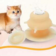 Multi-Head Pet Feeding Bottle Nipple Food Utensils, Simulated Feeding Bottle Cat Self-Feeding Milk Dispenser, Puppy, Bubble Milk Bowl Bionic Nipple Bottle For Drinking Milk, Pet Supplies, Pink, Yellow - 230ml - View 8