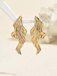 1 Đôi bông tai đinh tán bất đối xứng, thiết kế kiểu Âu và Mỹ, chất lượng cao, độc đáo, đa năng và thanh lịch dành cho nữ. - Vàng - Xem 3
