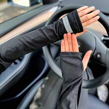 Sunshade Ice Sleeves, Sunscreen Sleeves, Unisex Arm Guards, Loose And Breathable, Cool And Comfortable And Breathable, Suitable For Driving, Cycling, Mountain Climbing And Outdoor Sports - màu đen - Xem 4