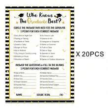2026 Graduation Party Game Cards Wholesale, Who Knows The Graduate Best Game Cards, High School & College Graduation Celebration Party Game Activity Gifts - A - View 9