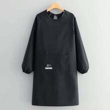 Long Sleeve Apron With Large Pockets, Waterproof And Stain-Resistant, Fashionable Design Suitable For Home Kitchen, Restaurant, Catering And Chef Uniforms, Comfortable Full-Body Protection Workwear For Baking, Cleaning And Commercial Food Service - Multicolor - View 3