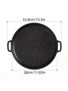Padella per barbecue coreano in ghisa da 12 pollici, multifunzionale antiaderente, adatta per piano cottura a gas/induzione, barbecue da campeggio, cottura in giardino, frittura di bistecche - Teglia da forno a forma di girasole - Visualizzare 3