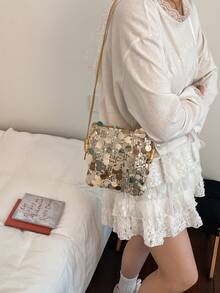 2026 New Arrival Sequin Mini Shoulder Bag, Unique Design Chic Crossbody Bag, Versatile - Gold - View 10