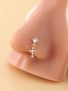 1pc Women's Hanging Cross Nose Studs/Rings, Body Jewelry For Pierced Nose - 彩色 - 查看 6