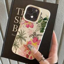 1pc TPU Material Tropical Beach Coconut Tree Sea Turtle Fig Pattern Phone Case Compatible With Iphone 17 Pro Max/17/16 Pro Max/15/13/12/11, S20 FE/A15/S24/A55, Note 11/Note 12/Note 13 Pro, Full Coverage Anti-Drop Soft Protective Phone Case - White - View 2
