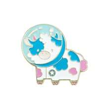 1枚/5枚可爱卡通奶牛珐琅金属胸针，送给朋友和同学的礼物，休闲动物锌合金卡通胸针，四季皆宜 - 彩色 - 查看 16