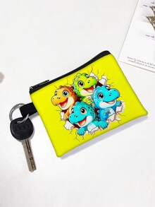 Dinosaur Coin Pouch | Lightweight Zipper Wallet Storage Bag With Random Printing, Perfect Gift Choice - Coin Purse - View 7