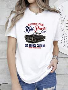 Camiseta de mujer con estampado VINTAGE FRENCH CAR FACEL VEGA 1 - NUEVA CAMISETA DE ALGODÓN - Blanco - Ver 1