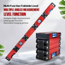 1pc Multi-Functional Folding Level Ruler, High Precision Multi-Angle Measurement, Suitable For Construction, Decoration, Carpentry, Angle Measurement - A - View 5