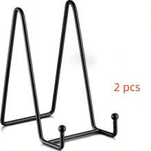 2PCS Black Metal Wire Easel Stands, Heavy Duty Tabletop Display Holders, Versatile Wire Rack For Plates, Art Prints, Photos And Collectibles, Sturdy Foldable Decorative Display Racks, Easy To Assemble And Stable Placement Design, Perfect For Home Decoration, Office Desktop And Party Tabletop Display Use - Black - View 6