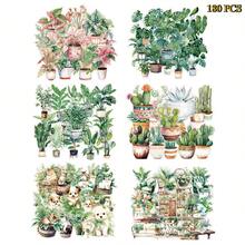 Bộ 30/180 miếng dán hoa cổ điển, chống thấm nước, trong suốt, hình hoa lá, dùng để trang trí sổ lưu niệm, nhật ký, bullet journal, sổ kế hoạch, cắt dán, đồ thủ công giấy, văn phòng phẩm, nhãn dán ngộ nghĩnh. - Nhãn dán - Xem 2