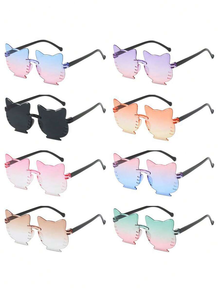 6pcs Cat Shaped Party Glasses, Funny Eyeglasses For Adults, Carnival Accessories Suitable For Carnival, Pool Party, Gift, Party, Wedding, Bachelorette Party, Music Festival, Masquerade Photo Props - Multicolor - View 1