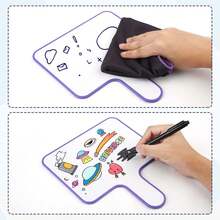 hoojojo 1/4pcs Double-Sided Whiteboard, Drawing Board, Writing Board, Message Board, Handheld Whiteboard, Available In 4 Colors, Suitable For Office, Classroom, Competition, Home, Meeting - Multicolor - View 6
