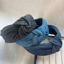 Denim Wide-Brim Headband, Minimalist Forest Girl Style, Blue Hair Clip, Same Style As Net Celebrity, Harajuku Fashion Headband - Multicolor - View 1