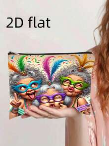 A Fashionable Handbag, Suitable For Grandma's Selfies, Lightweight With Zipper, Designed For Cosmetics, Suitable For Travel And Daily Use, - Multicolor - View 9