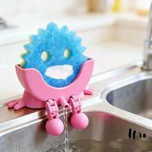 1pc 3D Sink Sponge Holder With Drainage Tray, Kitchen Sponge Rack - Multicolor - View 1