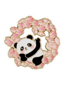 1/6件装春夏樱花熊猫系列珐琅胸针可爱中国风卡通胸针服装包包装饰配件，6种款式可选，可佩戴在包包、外套、汉服、JK制服上，是学生派对成员、中国风爱好者和熊猫爱好者的趣味礼物。 - 多色1 - 查看 10