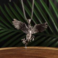 1pc Evil Angel Pendant Necklace - Silver - View 6