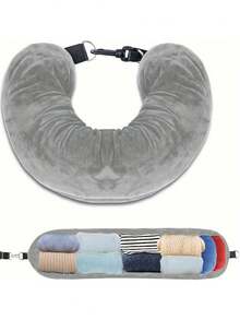 A New Refillable U-Shaped Travel Pillow, Convenient To Carry, Essential For Flights, Daily Use, Travel, Picnics, Outings, And Pool Relaxation - Multiple Colors - View 13