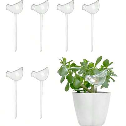 Bình tưới cây tự động hình chim bằng thủy tinh, quả cầu tưới nước tự động bằng thủy tinh trong suốt dùng cho cây trồng trong nhà và ngoài trời, dụng cụ tưới cây tiện lợi.