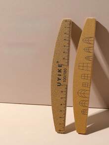 2 Stück professionelle doppelseitige Nagelfeile & Polierklotz, 100/180 Körnung, geeignet für Acryl, Gel und natürliche Nägel, waschbar, mit Lineal und Nagelformvorlage, Maniküre-Werkzeuge, Nagelpflege-Zubehör - Mokka-Braun - Übersicht 5