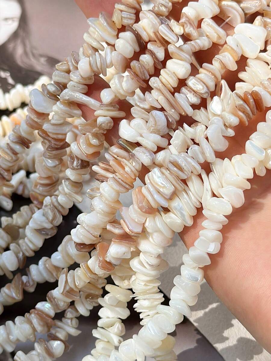 天然不对称贝壳珠，咖啡色、白色、黑色不对称贝壳珠，手工DIY串珠手链项链饰品配件 - 彩色 - 查看 1