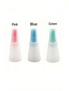 1pc Silicone Oil Brush With Bottle, Heat Resistant Brush Suitable For Air Fryer, Pancake, Baking And Grilling - Multicolor - View 6