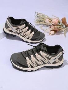 Women's Casual Sneakers, New Versatile Flat Slip-On Shoes, Fashionable Comfortable Lightweight Lace-Up Running Shoes, Breathable Round Toe Trainers - Dark Grey - View 7