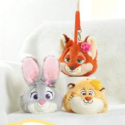 Disney 疯狂动物城系列零钱包吊坠毛绒玩具，创意装饰吊坠，可作节日礼物