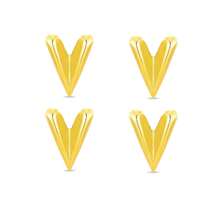 Gold Tone V-Shaped Stud Earrings, Minimalist Geometric Statement Earrings For Women Daily Wear - Multicolor - View 13