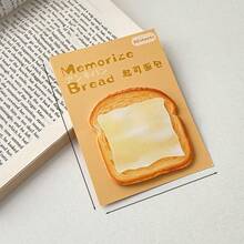 6张随机可爱卡通面包图案便签纸 - 每本30张，自粘便签本，适用于学生、办公室、提醒事项、笔记 - 彩色 - 查看 7